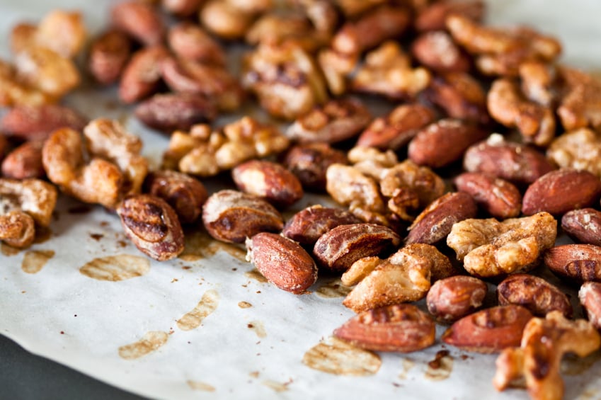 roasted almonds and cashews