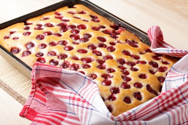 Cherry sponge cake, tart