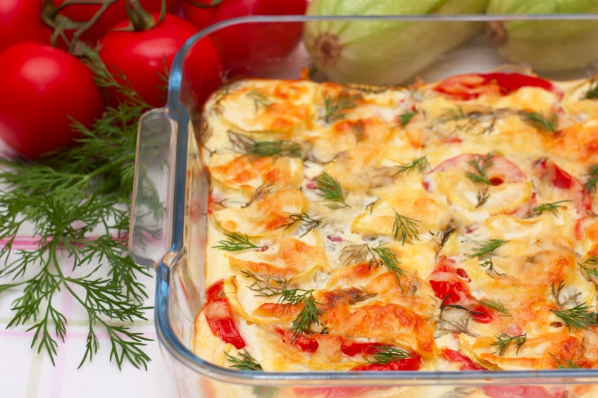 Vegetable gratin, egg bake, casserole