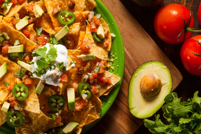 Nachos with Cheese and Vegetables