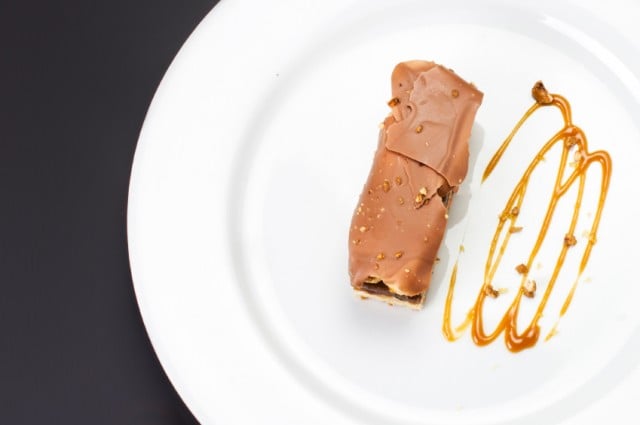Chocolate Layer Cake with caramel, nuts