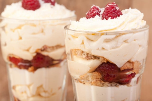 Ice Cream, raspberry, lemon and coconut desert