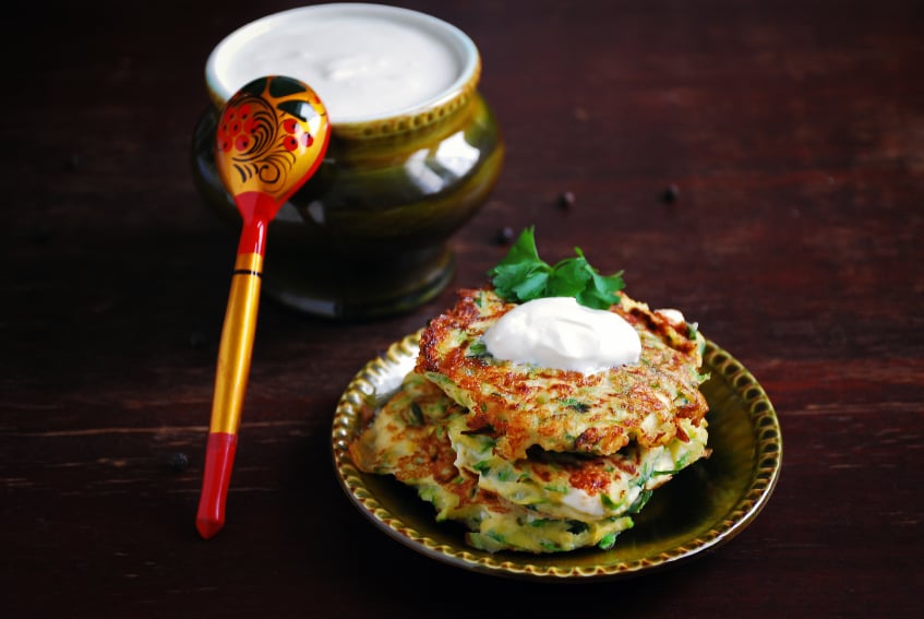Zucchini fritter pancakes