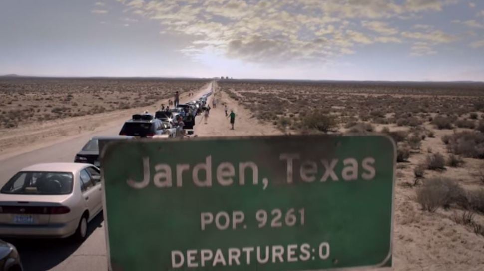 A sign for Jarden, Texas in The Leftovers