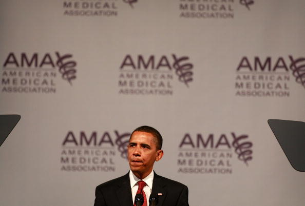 Former President Obama speaks to the American Medical Association