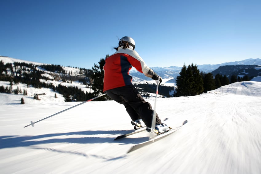 man skiing