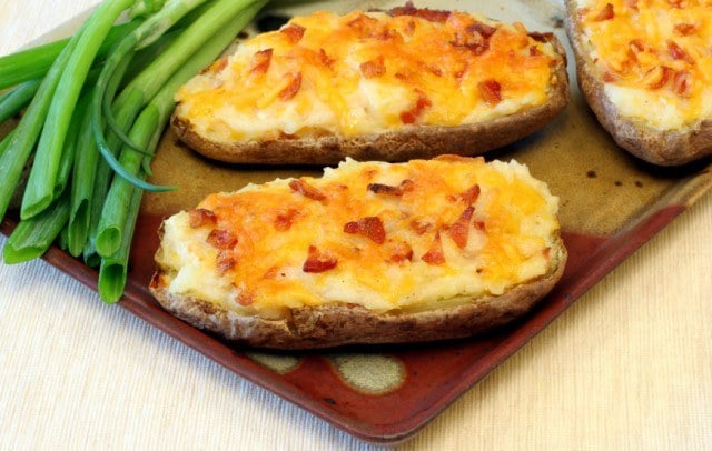 potato skins, bacon, cheese