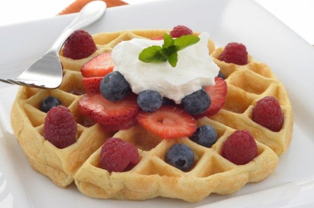 waffles with fruit