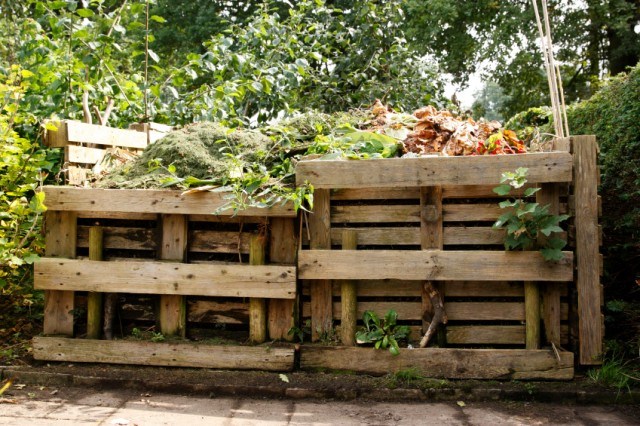 wooden compost bin