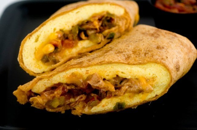 breakfast wrap with eggs and bacon