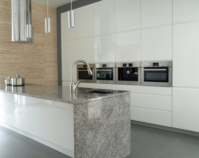 Modern kitchen with granite countertop