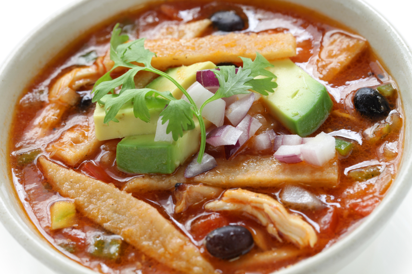 Tortilla soup, avocado, chicken