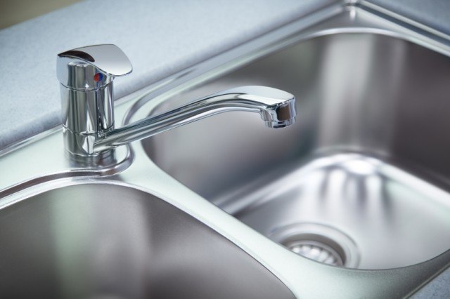 Chrome tap and sink washbasin