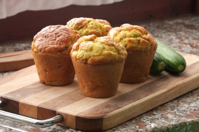 Zucchini and sun-dried tomato muffins