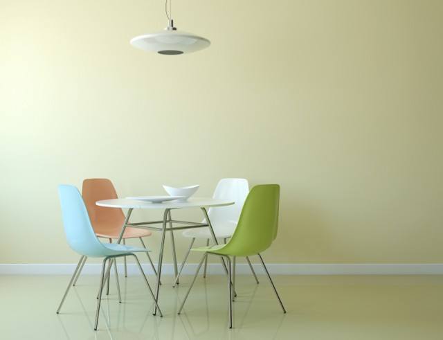 Kitchen interior, table and chairs