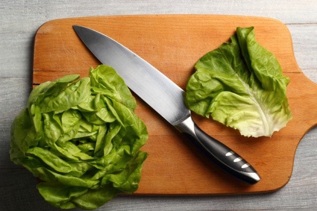 lettuce on a cutting board