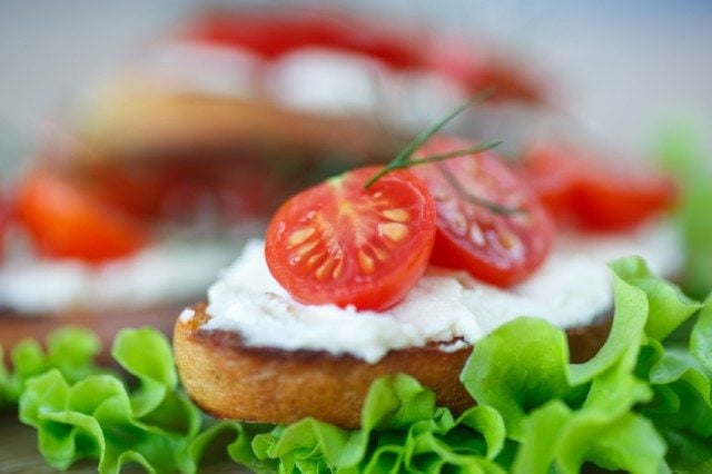 toast with cheese and tomatoes
