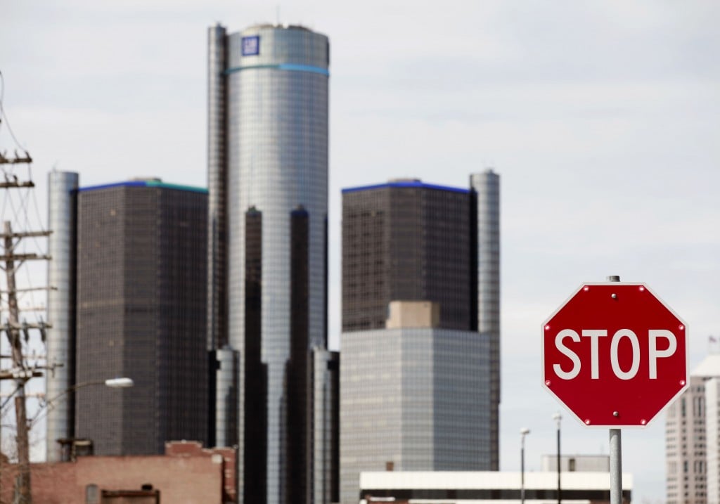 A stop sign in Detroit