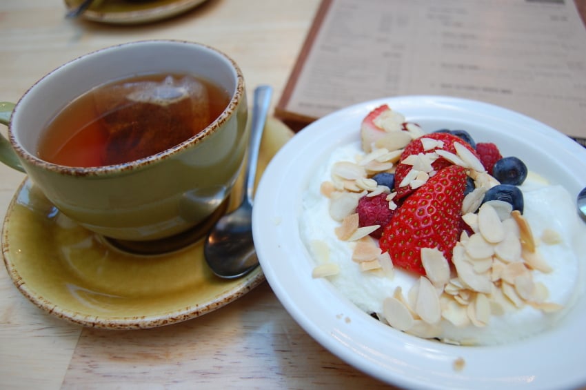 Yogurt Parfait, berries, almonds