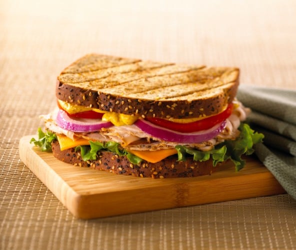 sandwich with turkey and ham
