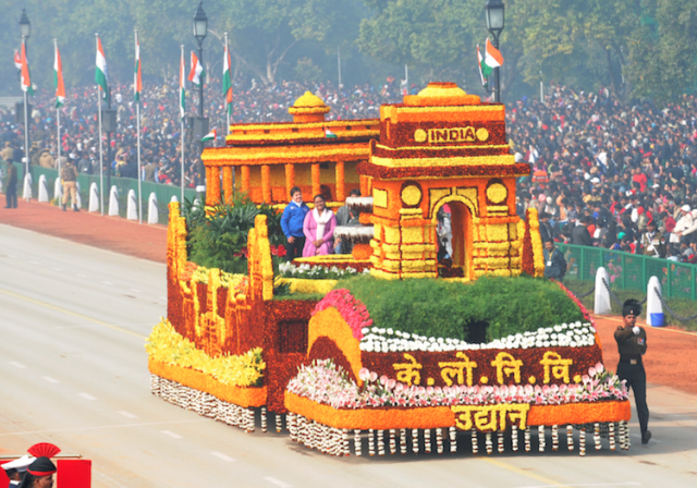 A float in an Indian parade