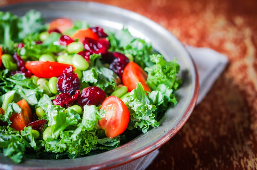 Kale and edamame salad