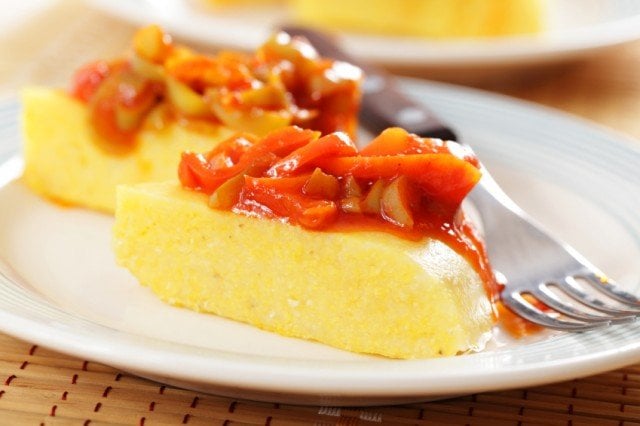 Polenta, red bell pepper
