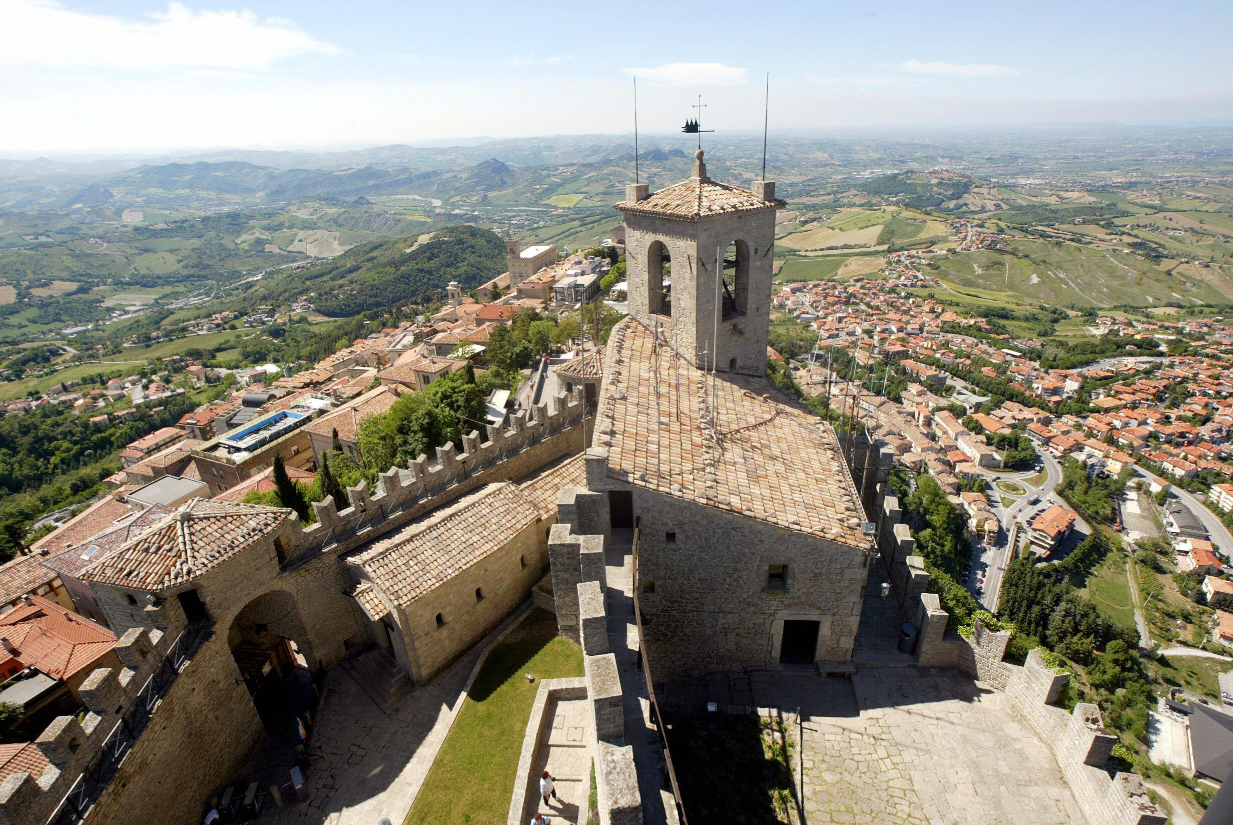 La Guaita guarding over the walled enclosure of historic San Marino