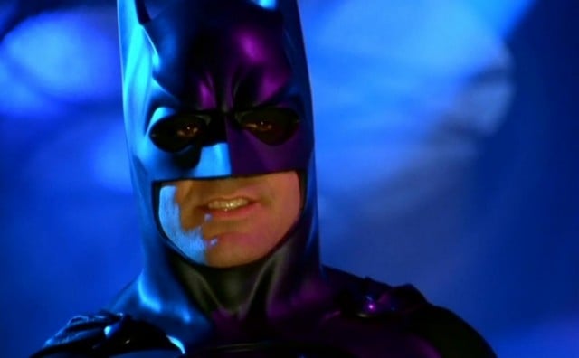 George Clooney dons a Batman suit in Batman and Robin
