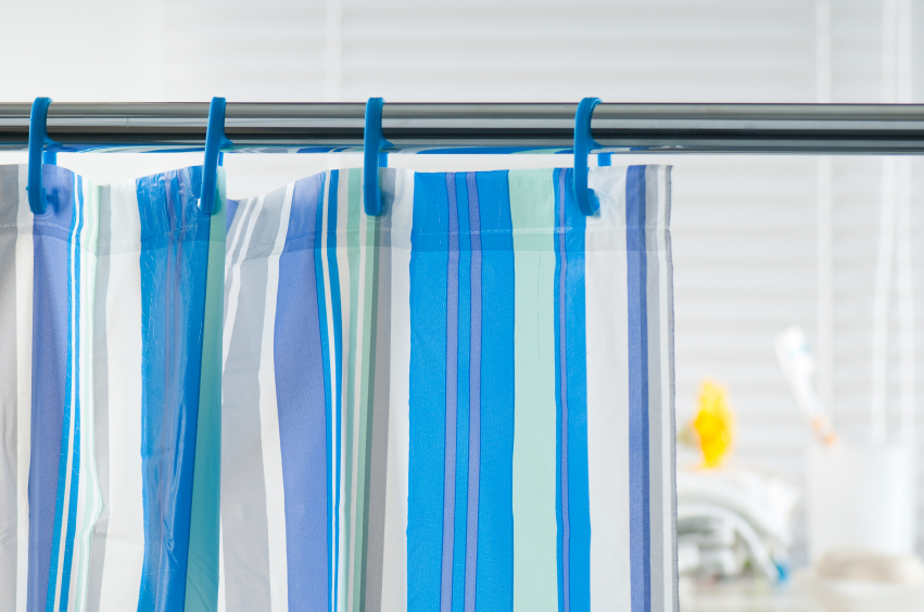striped shower curtain