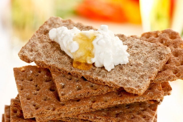 Cracker, cream cheese, honey