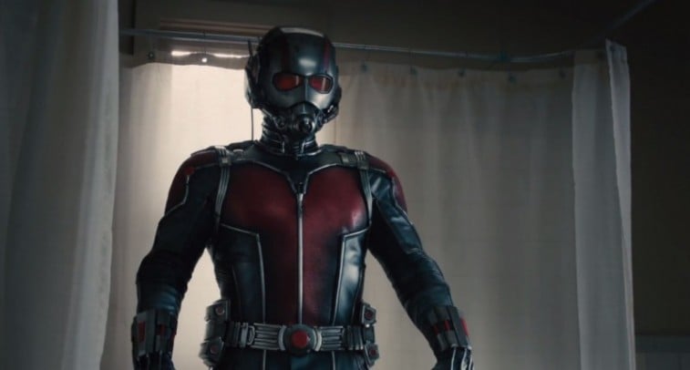 Ant-Man stands in front of a bath tub