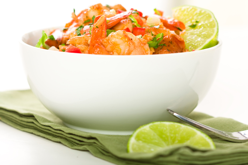 Jambalaya with sausage, chicken, and seafood