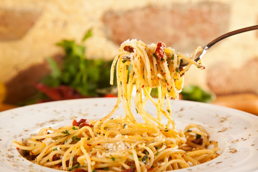 Spaghetti Aglio Olio, pasta, garlic, red pepper flakes Spaghetti Aglio Olio, pasta, garlic, red pepper flakes