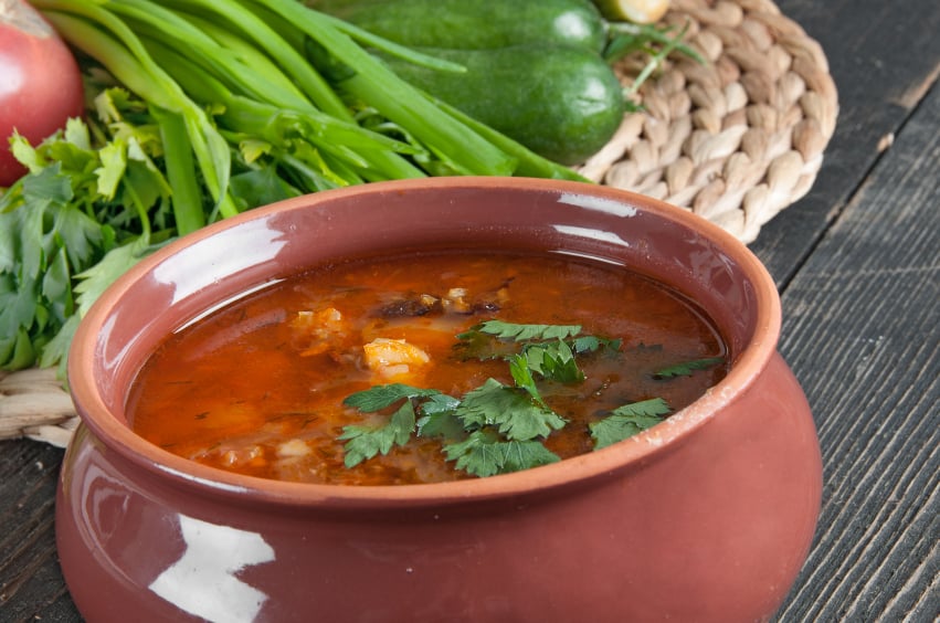 tomato soup with fresh herbs