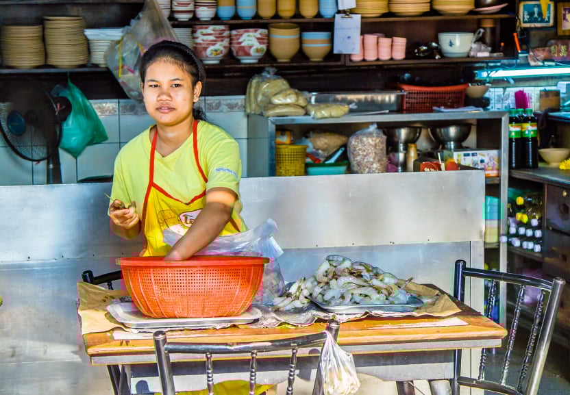 Woman preparing food
