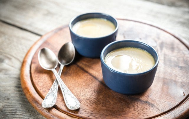 Creme caramel, vanilla yogurt/pudding