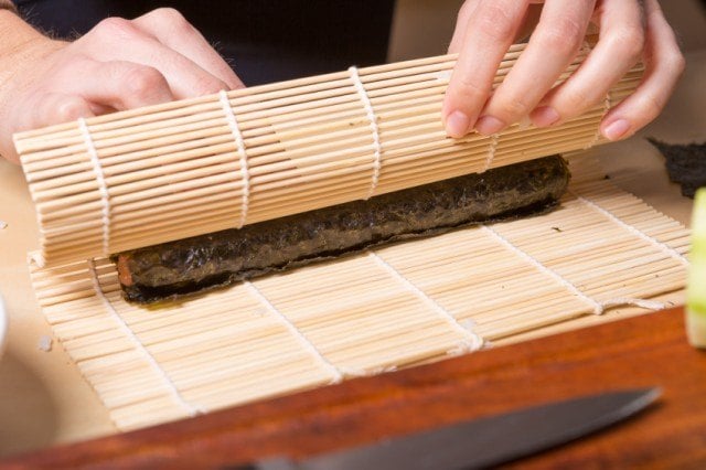 rolling sushi at home, japanese food