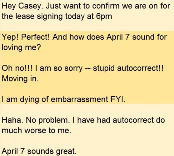 landlord autocorrect error