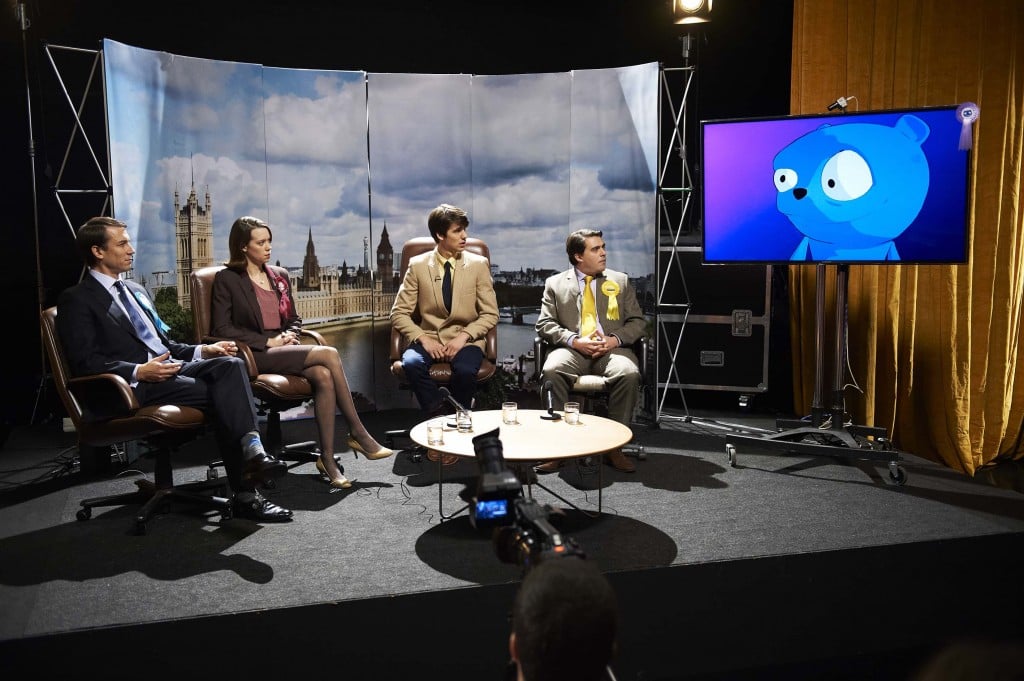 A discussion among political candidates in Black Mirror A discussion among political candidates in Black Mirror