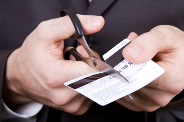 credit card being cut up