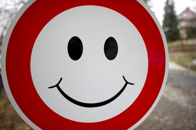 A smiley face sign