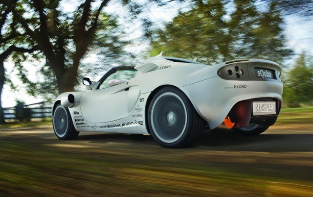 Back on land, the third motor came into play, powering the zippy little roadster around corners on its custom wheels. | Source: Rinspeed