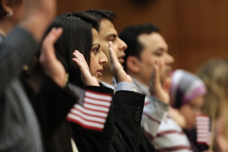 Pakistani immigrants and married couple Mehar Usman and Usman Rasheed prepare to become U.S. citizens - Source: John Moore/Getty Images