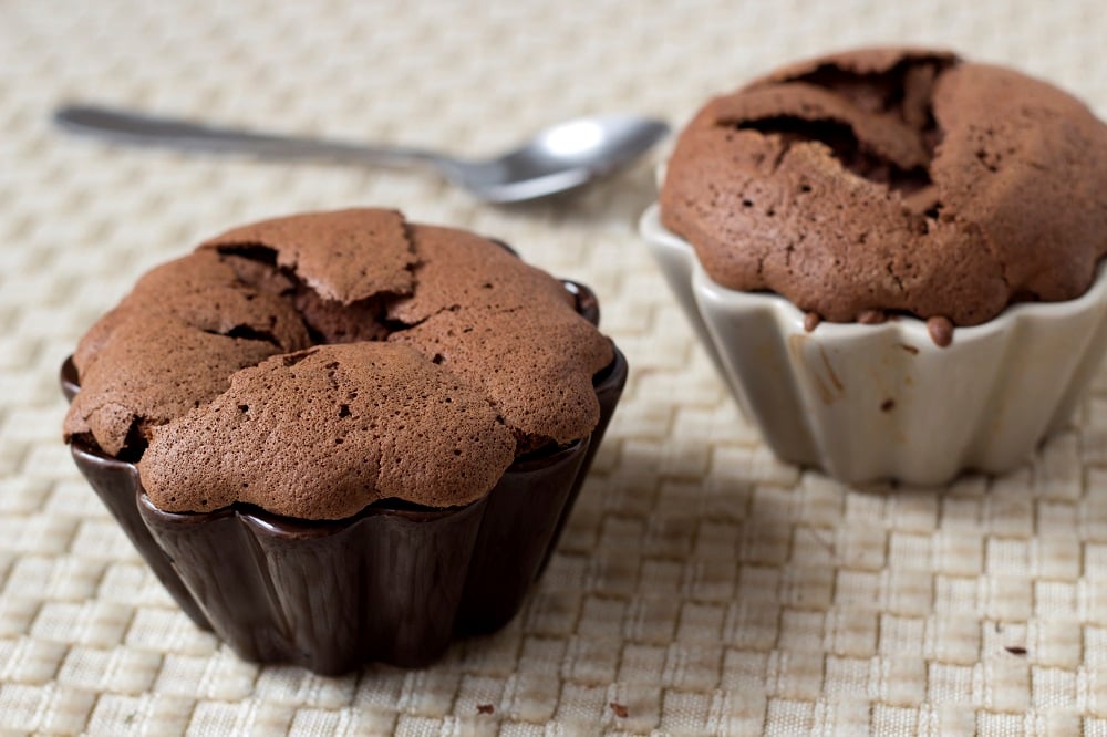 Chocolate ganache soufflé cake
