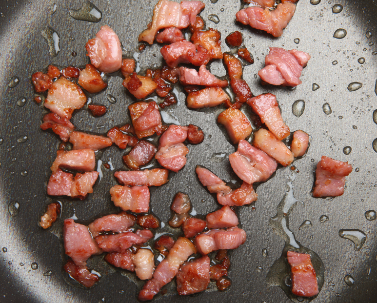 Frying Pancetta Bacon