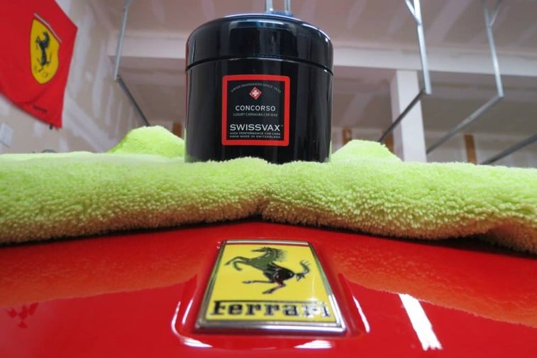 Ferrari logo with Swissvax