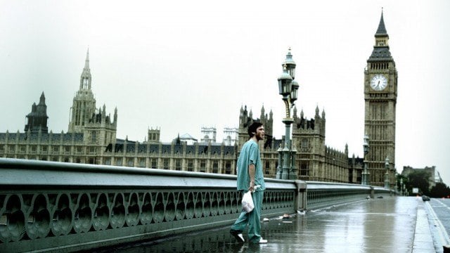 Jim (Cillian Murphy) wanders through an abandoned London in a scene from '28 Days Lter'