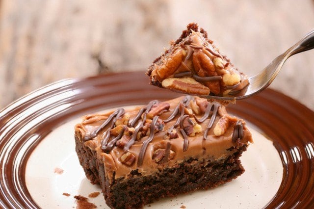 One of the best classic dessert recipes is this one for caramel-pecan brownies