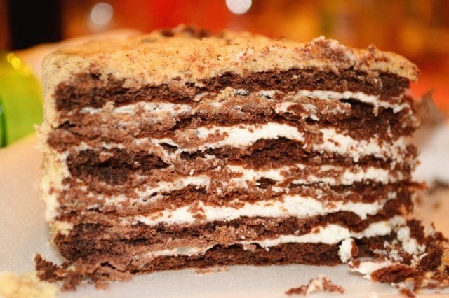 chocolate cake with marshmallow